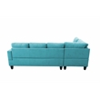 Starhome L Shaped Green Couch with Storage Ottoman(Pillows Included) Microfiber