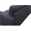 Starhome L Shaped Black Gray Couch with Ottoman(Pillows Included) Microfiber