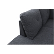 Starhome L Shaped Black Gray Couch with Ottoman(Pillows Included) Microfiber