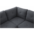 Starhome L Shaped Black Gray Couch with Ottoman(Pillows Included) Microfiber