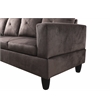 Starhome L Shaped Chocolate Couch with Ottoman(Pillows Included) Microfiber