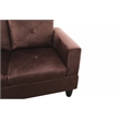 Starhome L Shaped Brown Couch with Ottoman(Pillows Included) Microfiber