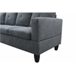 Starhome L Shaped Dark Gray Couch with Ottoman(Pillows Included) Microfiber