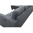 Starhome L Shaped Dark Gray Couch with Ottoman(Pillows Included) Microfiber