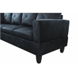 Starhome L Shaped Black Couch with Ottoman(Pillows Included) Microfiber