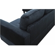 Starhome L Shaped Black Couch with Ottoman(Pillows Included) Microfiber