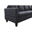 Starhome L Shaped Black Gray Couch with Ottoman(Pillows Included) Microfiber