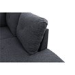 Starhome L Shaped Black Gray Couch with Ottoman(Pillows Included) Microfiber