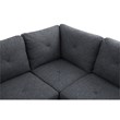 Starhome L Shaped Black Gray Couch with Ottoman(Pillows Included) Microfiber
