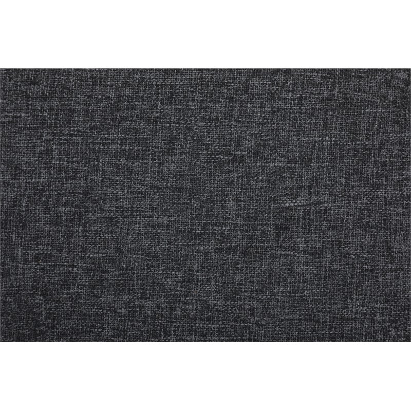 Starhome L Shaped Black Gray Couch with Ottoman(Pillows Included) Microfiber