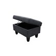 Starhome L Shaped Black Gray Couch with Ottoman(Pillows Included) Microfiber