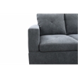 Starhome L Shaped Dark Gray Couch with Ottoman(Pillows Included) Microfiber