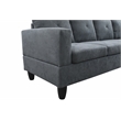 Starhome L Shaped Dark Gray Couch with Ottoman(Pillows Included) Microfiber