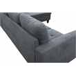 Starhome L Shaped Dark Gray Couch with Ottoman(Pillows Included) Microfiber