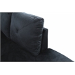 Starhome L Shaped Black Couch with Ottoman(Pillows Included) Microfiber