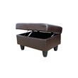 Starhome L Shaped Brown Couch with Ottoman(Pillows Included) Microfiber