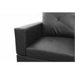 Starhome L Shaped Black Couch with Ottoman(Pillows Included) Microfiber