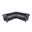 StarHome 2 Piece Microfiber Living Room sofa Set In Gray