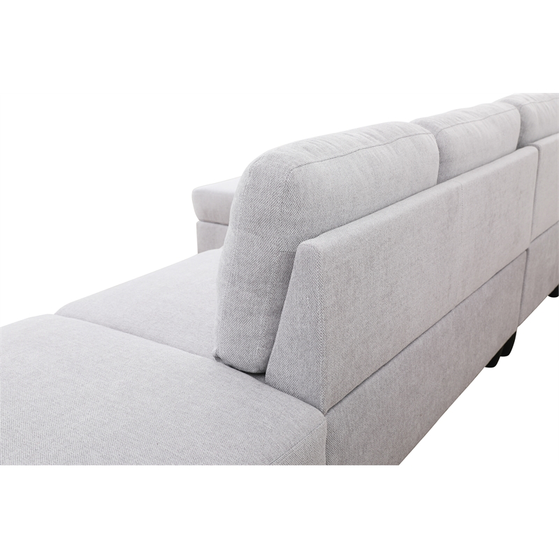 Starhome L Shaped Gray linen fabric 2-Piece Couch Living Room Sofa Set