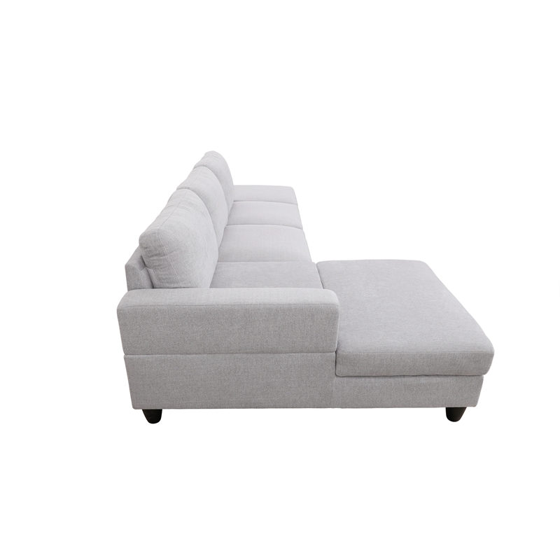 Starhome L Shaped Gray linen fabric 2-Piece Couch Living Room Sofa Set