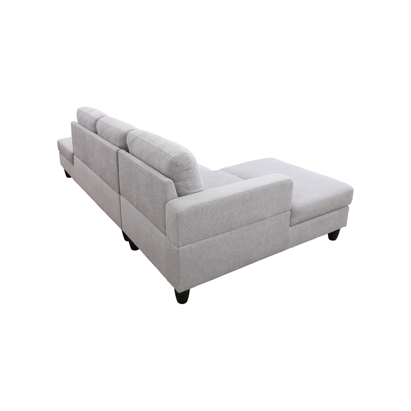 Starhome L Shaped Gray linen fabric 2-Piece Couch Living Room Sofa Set