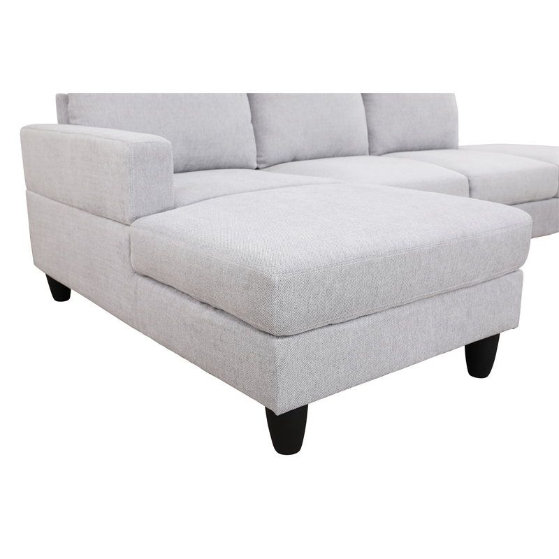 Starhome L Shaped Gray linen fabric 2-Piece Couch Living Room Sofa Set