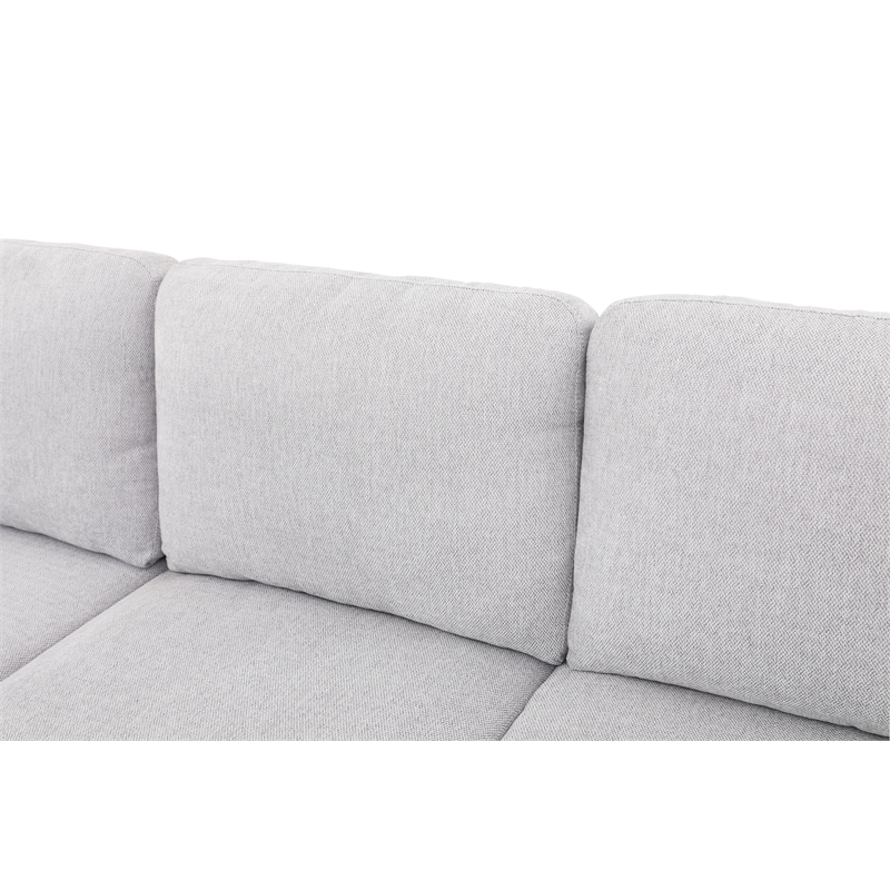 Starhome L Shaped Gray linen fabric 2-Piece Couch Living Room Sofa Set