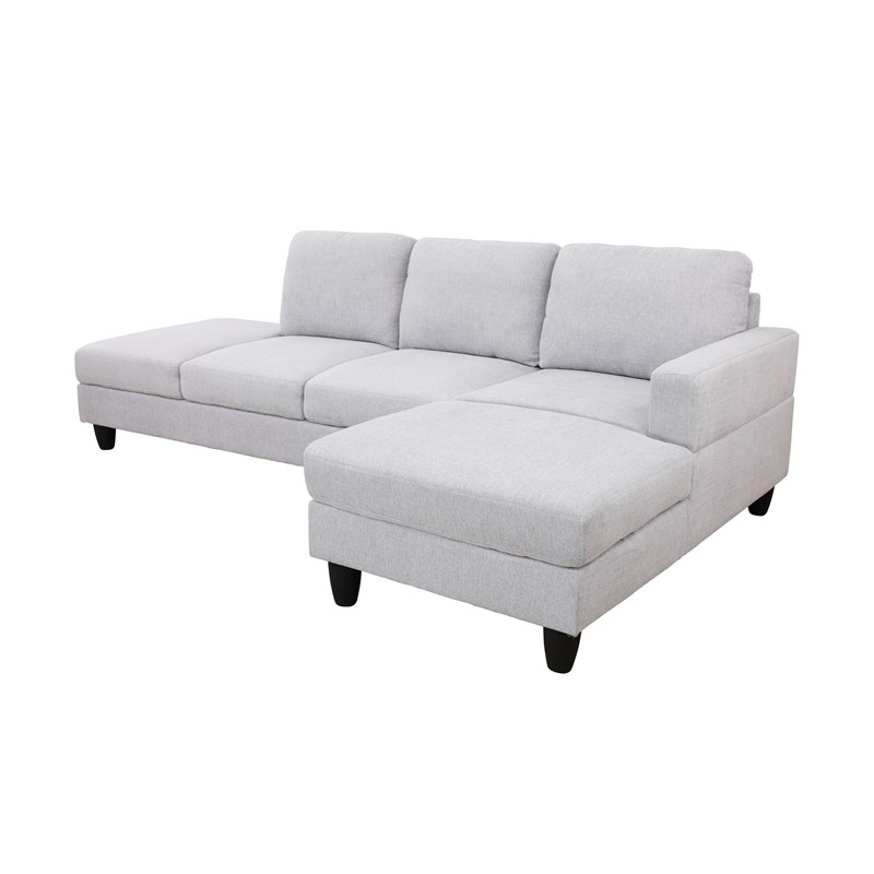 Starhome L Shaped Gray linen fabric 2-Piece Couch Living Room Sofa Set