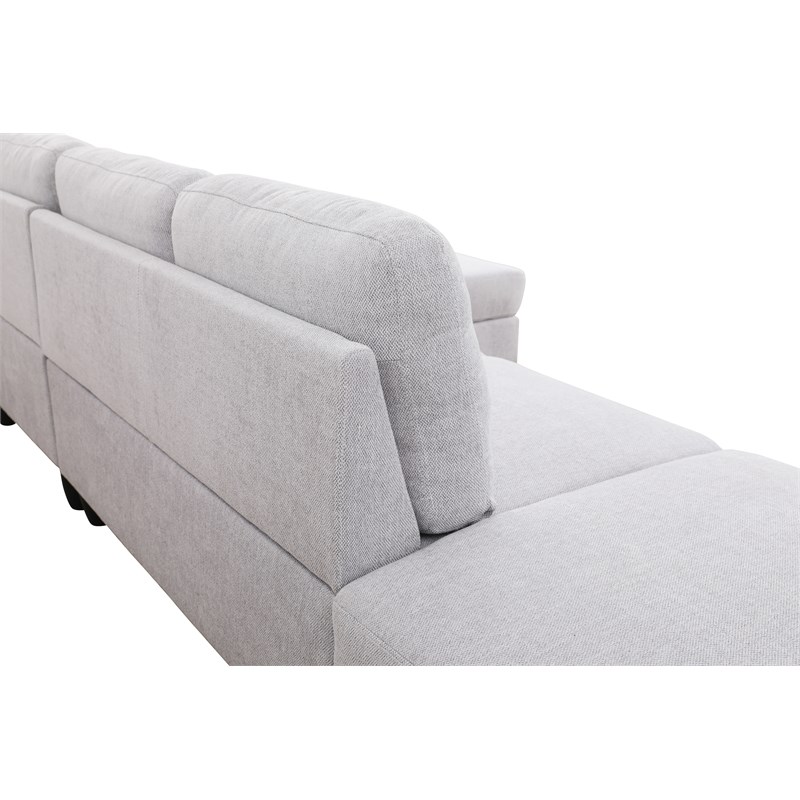 Starhome L Shaped Gray linen fabric 2-Piece Couch Living Room Sofa Set