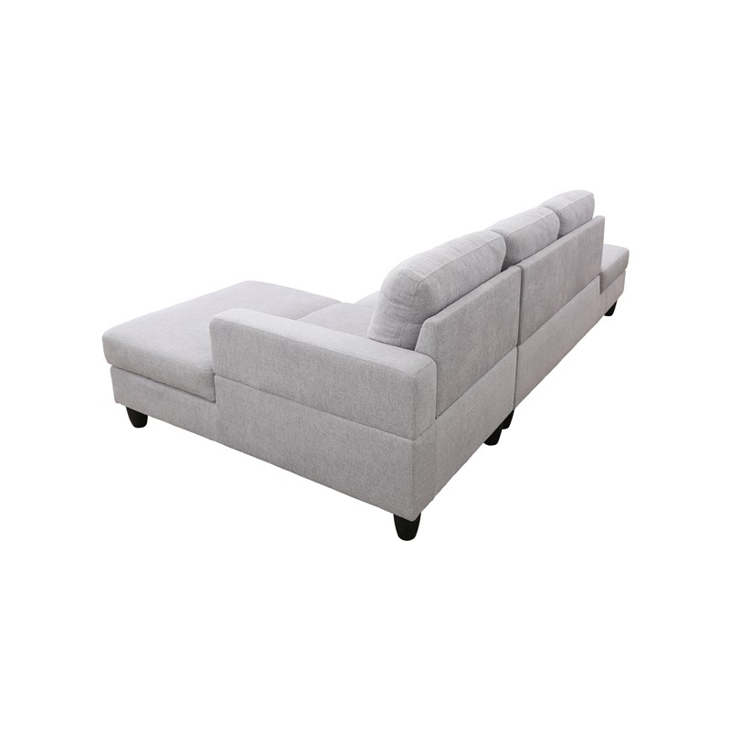 Starhome L Shaped Gray linen fabric 2-Piece Couch Living Room Sofa Set