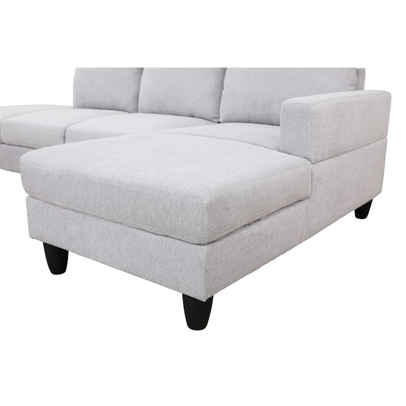 Starhome L Shaped Gray linen fabric 2-Piece Couch Living Room Sofa Set