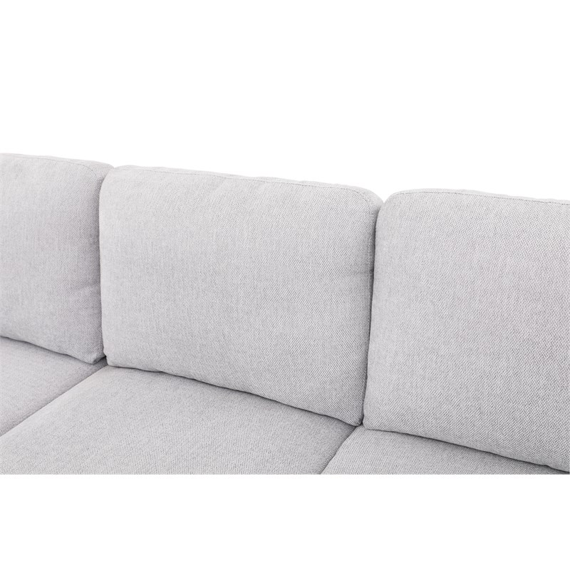 Starhome L Shaped Gray linen fabric 2-Piece Couch Living Room Sofa Set