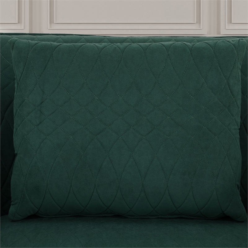 Star Home Living Corp 3-Piece Modern Microfiber Sofa Set in Dark Green