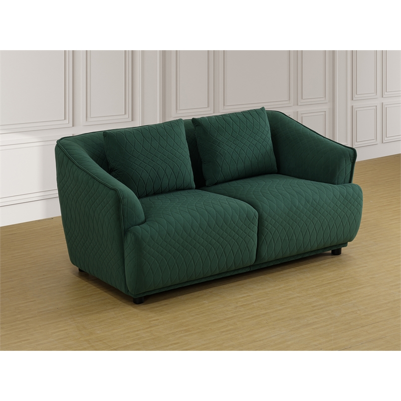 Star Home Living Corp 2-Piece Modern Microfiber Sofa Set in Dark Green