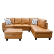 Star Home Living 3-Piece Faux Leather Right Facing Sectional in Rusty Orange