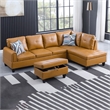 Star Home Living 3-Piece Faux Leather Right Facing Sectional in Rusty Orange