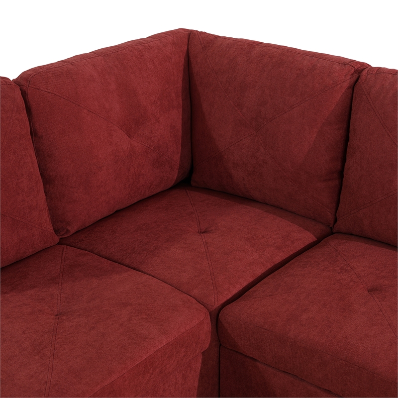 Starhome living La venta 2 piece sectional sofa Red Material-Flannelette