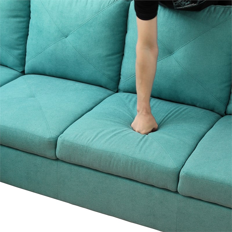 Starhome living La venta 2 piece sectional sofa Ocean Green Material-Flannelette