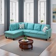 Starhome living La venta 2 piece sectional sofa Ocean Green Material-Flannelette