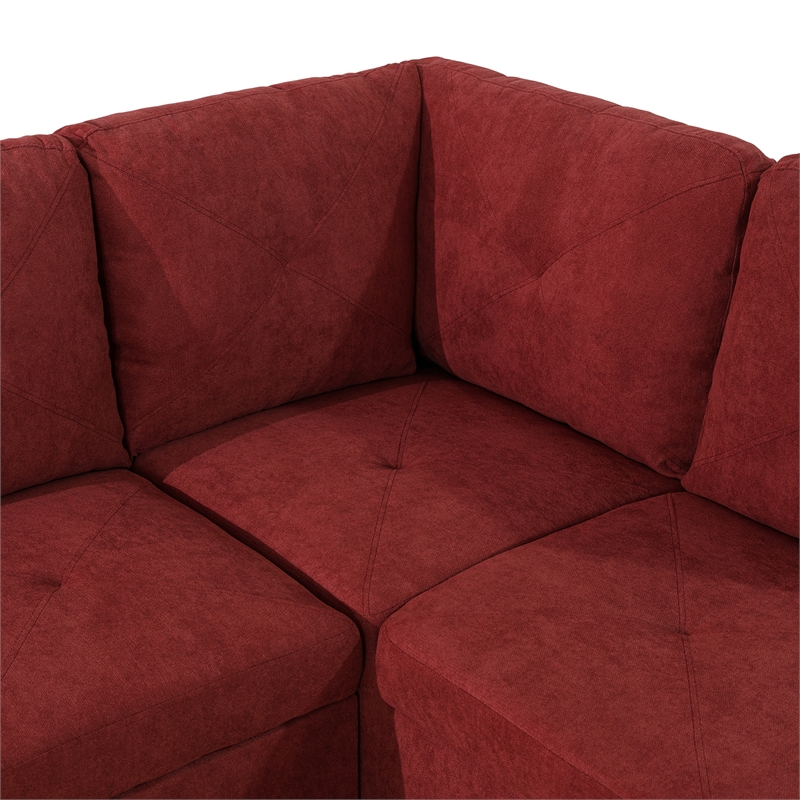 Starhome living La venta 2 piece sectional sofa Red Material-Flannelette