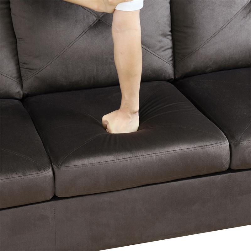 Starhome living La venta 2 piece sectional sofa  Chocolate Material-Microfiber