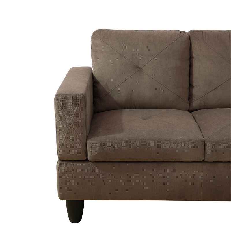 Star Home Living Corp Chris Microfiber Fabric Right Facing Sectional Brown Color