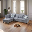 Star Home Living Corp Chris Microfiber Fabric Left Facing Sectional Grey Color