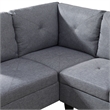 Star Home Living Corp Chris Microfiber Fabric Left Facing Sectional Grey Color