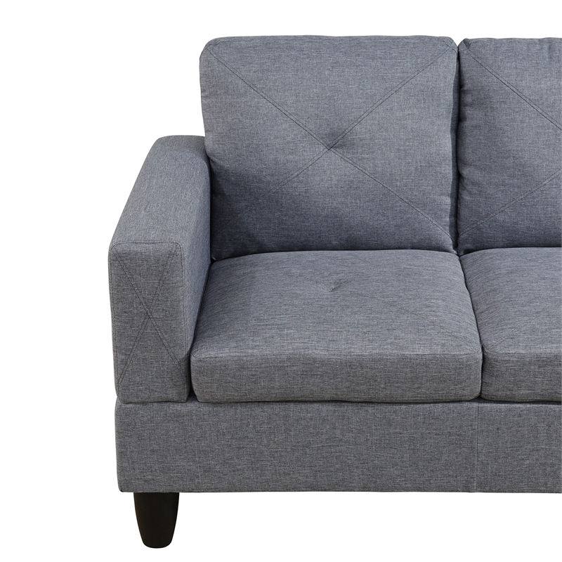 Star Home Living Corp Chris Microfiber Fabric Right Facing Sectional Grey Color
