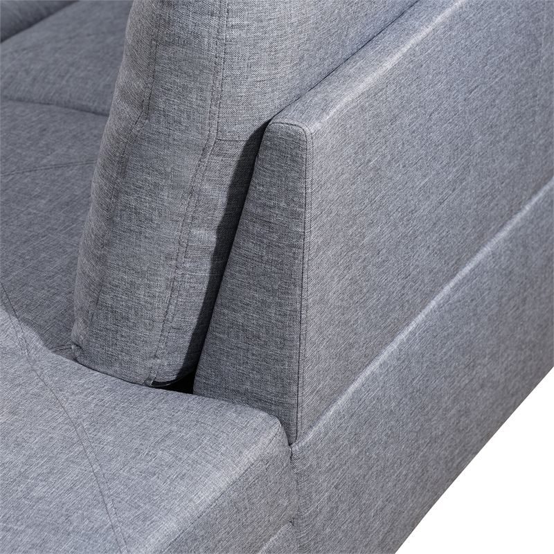 Star Home Living Corp Chris Microfiber Fabric Right Facing Sectional Grey Color