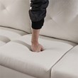Star Home Living Corp Chris Microfiber Fabric Left Facing Sectional White Color