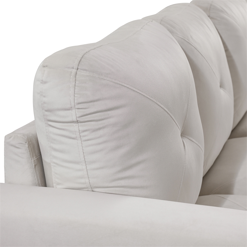 Star Home Living Corp Chris Microfiber Fabric Right Facing Sectional White Color