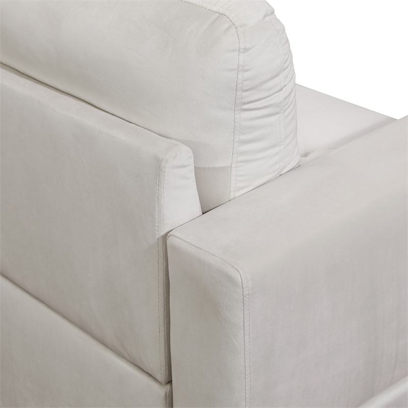 Star Home Living Corp Chris Microfiber Fabric Right Facing Sectional White Color