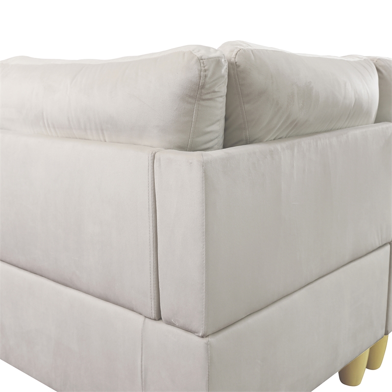 Star Home Living Corp Chris Microfiber Fabric Right Facing Sectional White Color